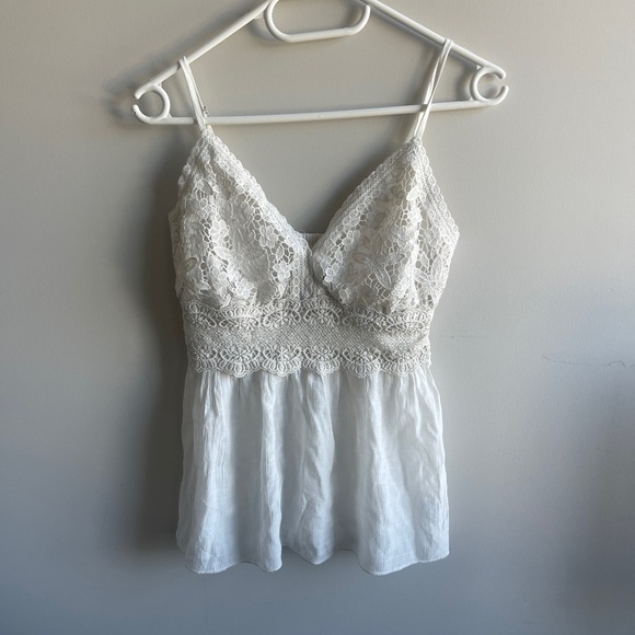 Rebellion Tops - Rebellion White Lace Camisole Top Small